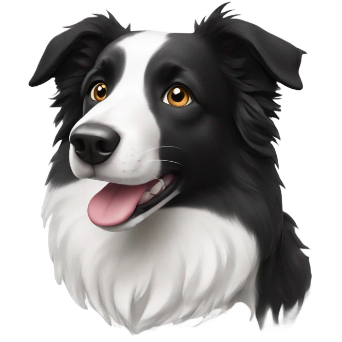 Black and white border collie  emoji