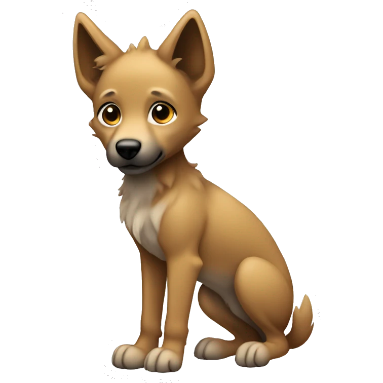 4 legs a light brown puppy-like wolf with black ears emoji