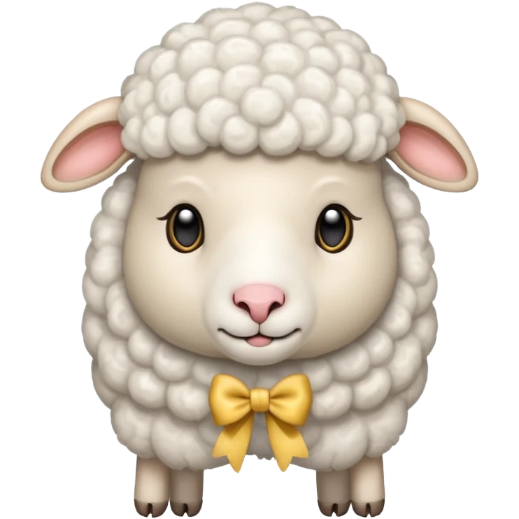 Sheep with bow emoji