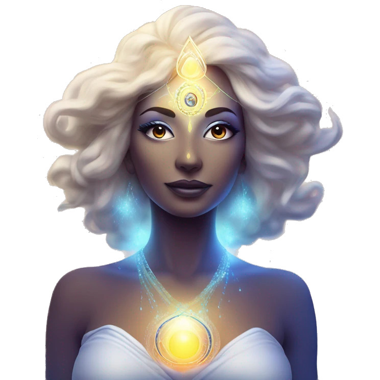 Pleiadian radiant glowing diva woman female third eye emoji