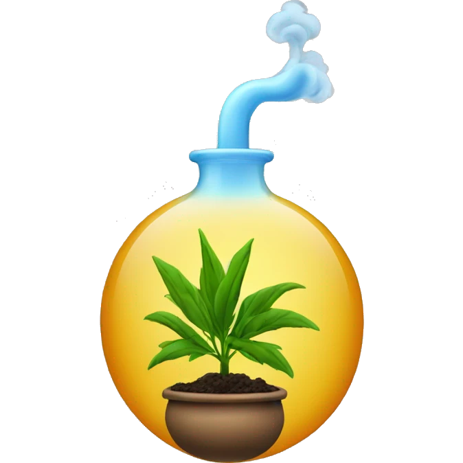 bong with smoke and plant emoji