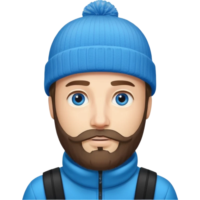 guy with beard, ski hat emoji