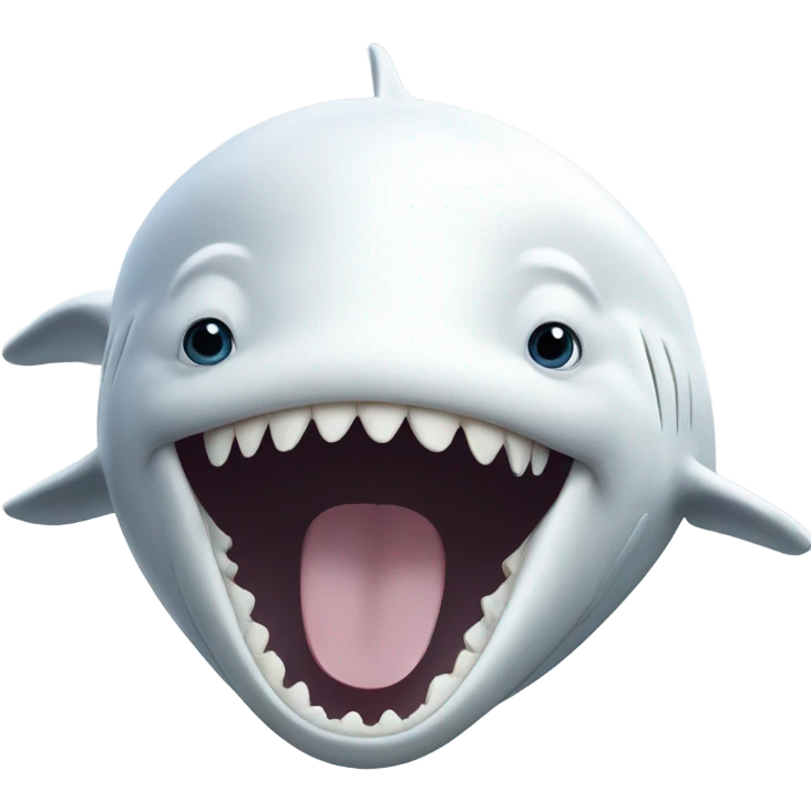 white whale , open mouth emoji