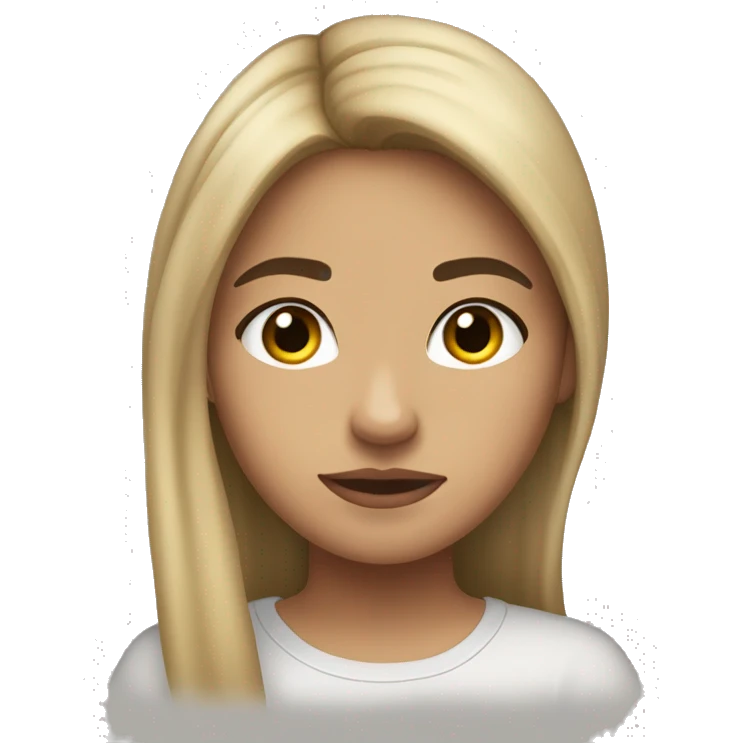 Half white half Hispanic teenage girl with dirty blonde hair and a shirt that says  emoji