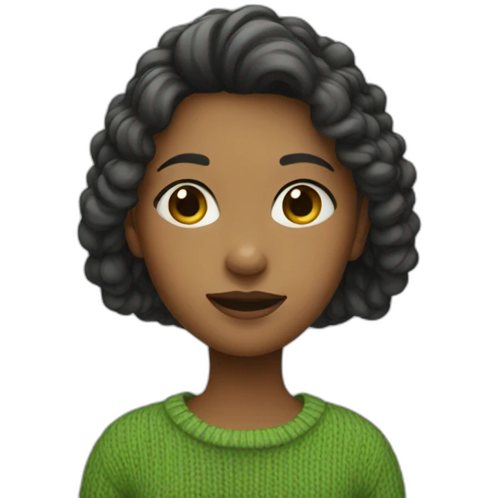 Girl in green sweater emoji