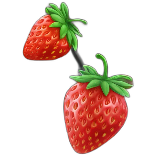 strawberry in a uber with a lot of luxury bagshop  emoji