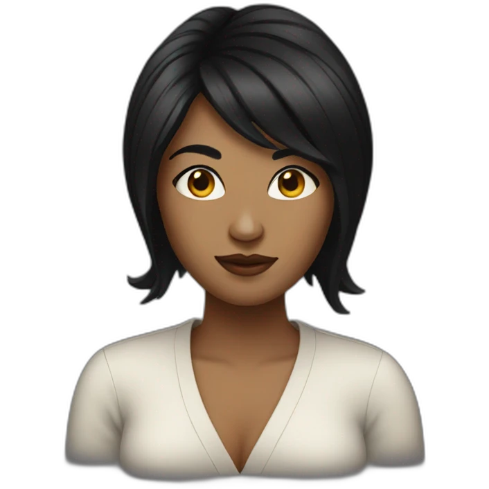Woman artist with black hair emoji