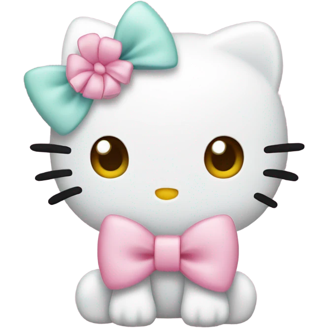 Hello kitty but the bow is pastel pink emoji