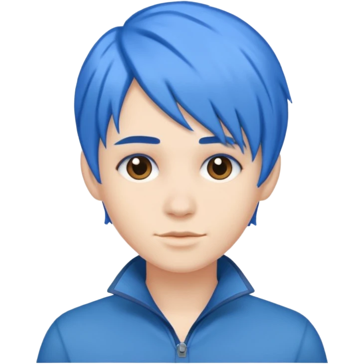blue haired human emoji