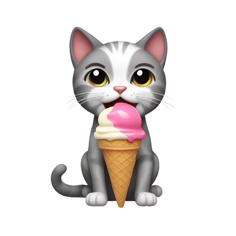Cat eating ice cream  emoji