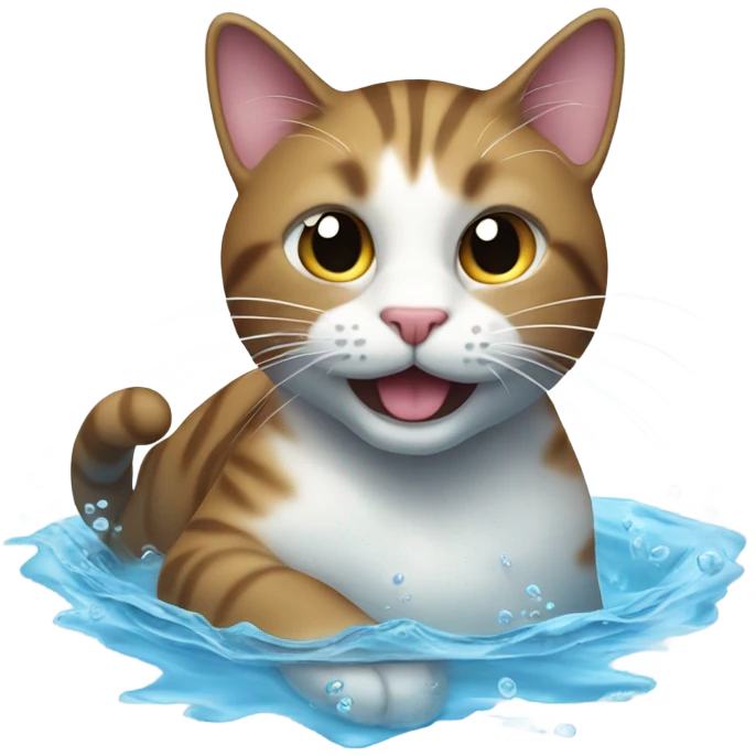 swimming cat  emoji