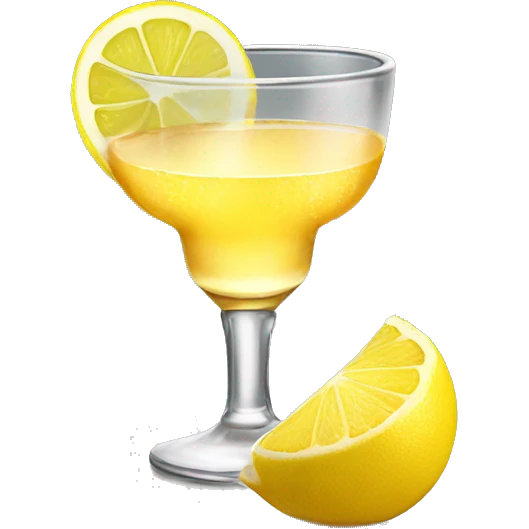 tequila shot with yellow lemon emoji