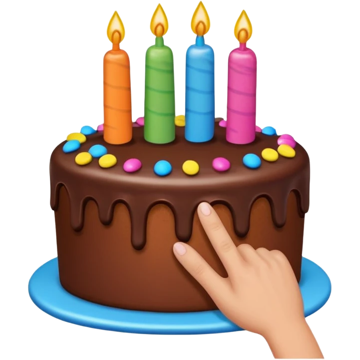 Fingers in cake emoji