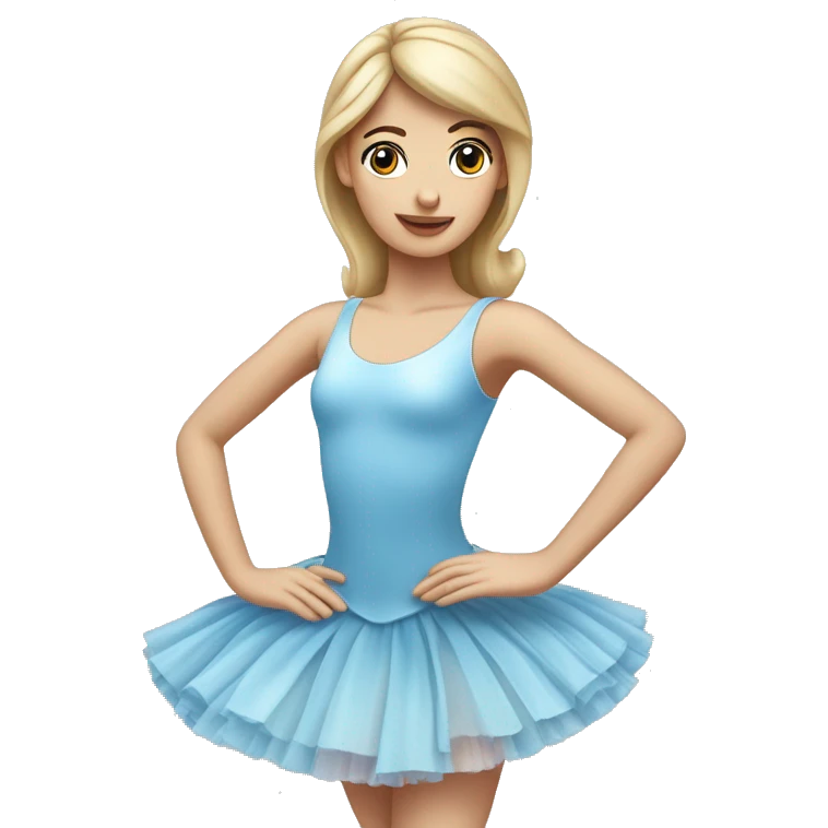 balerina w niebieskim stroju emoji