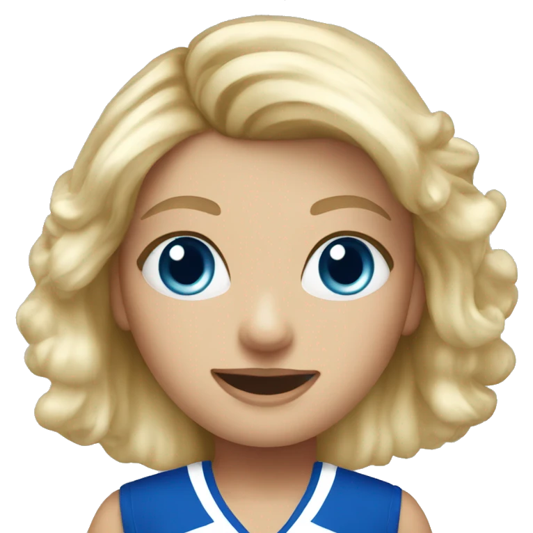 blond blue eye cheerleader  emoji