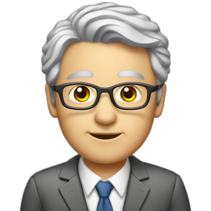 School reunion orientalwith grey hair teacher emoji