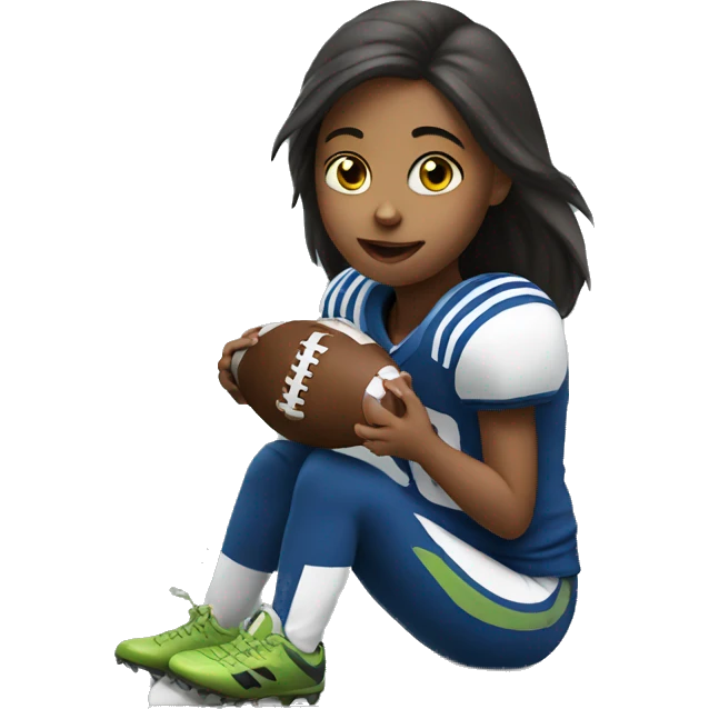  girl eating football  emoji