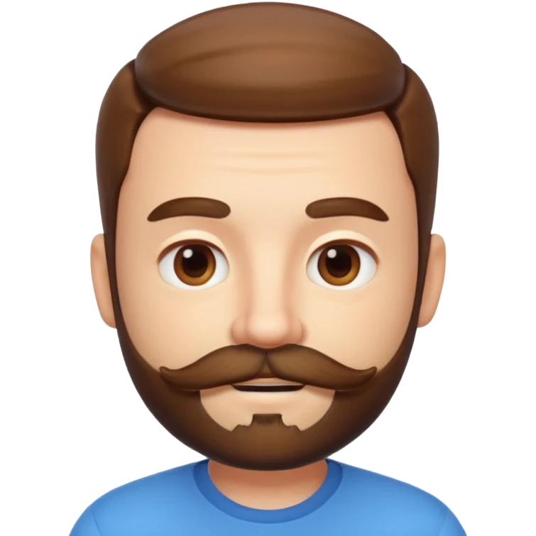 A 3D cartoon male face with short beard and mustache resembling whiskers, friendly expression, warm light, realistic Memoji-style texture. emoji