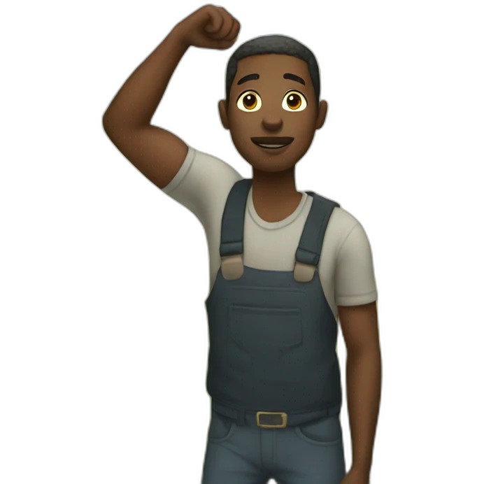 black man taking something in a field emoji