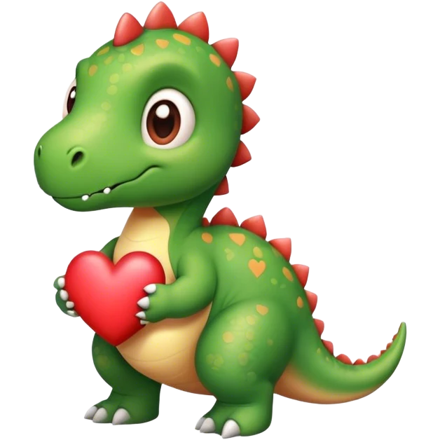 Dinosaur cute with heart emoji