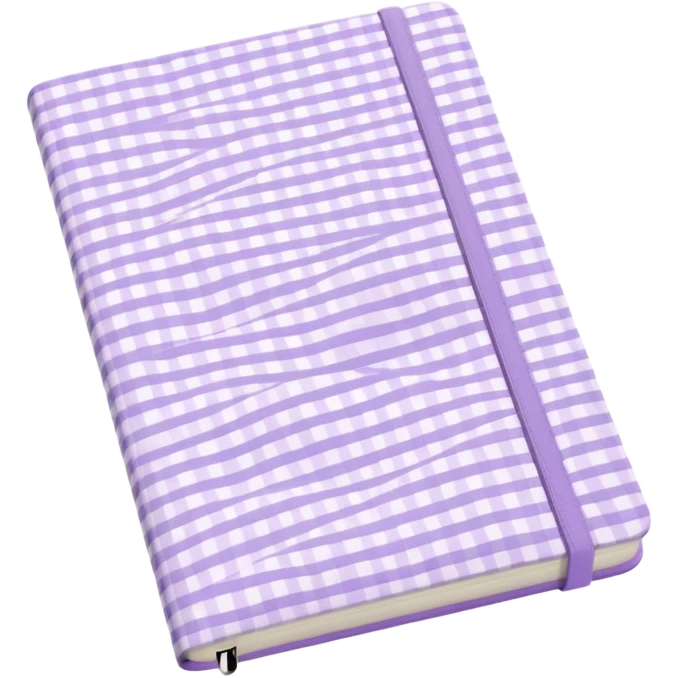 Cute  journal cover, pastel purple gingham pattern
Handwritten feminine typography, soft aesthetic, cozy girl vibe
Clean product mockup, minimal shadows, lifestyle stationery style emoji