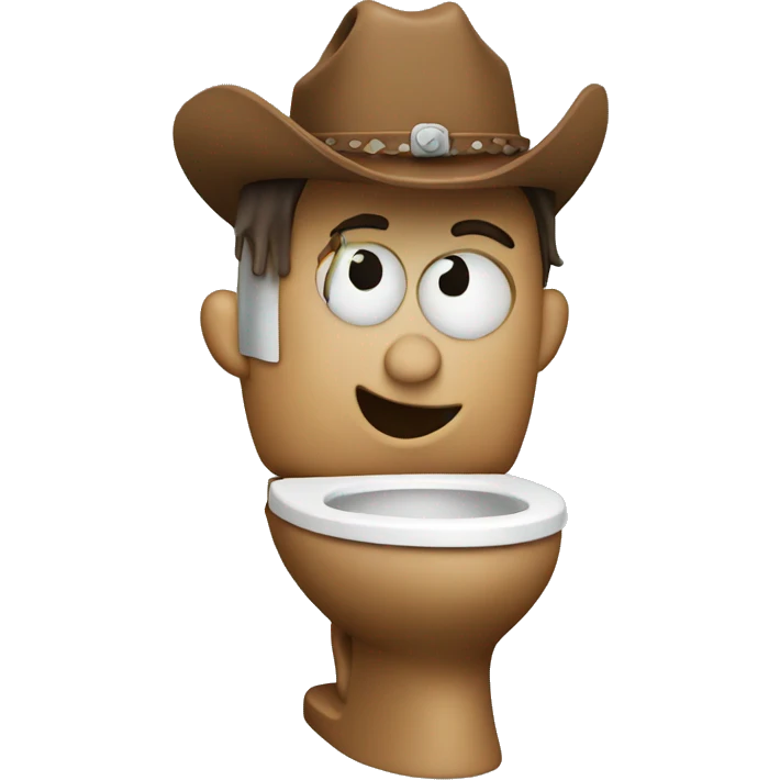 cowboy emoji coming out of a toilet  emoji