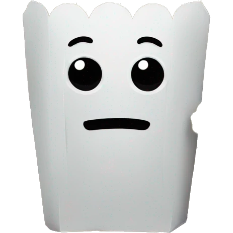 AN ANIMATED POPCORN BOX READING A BOOK emoji
