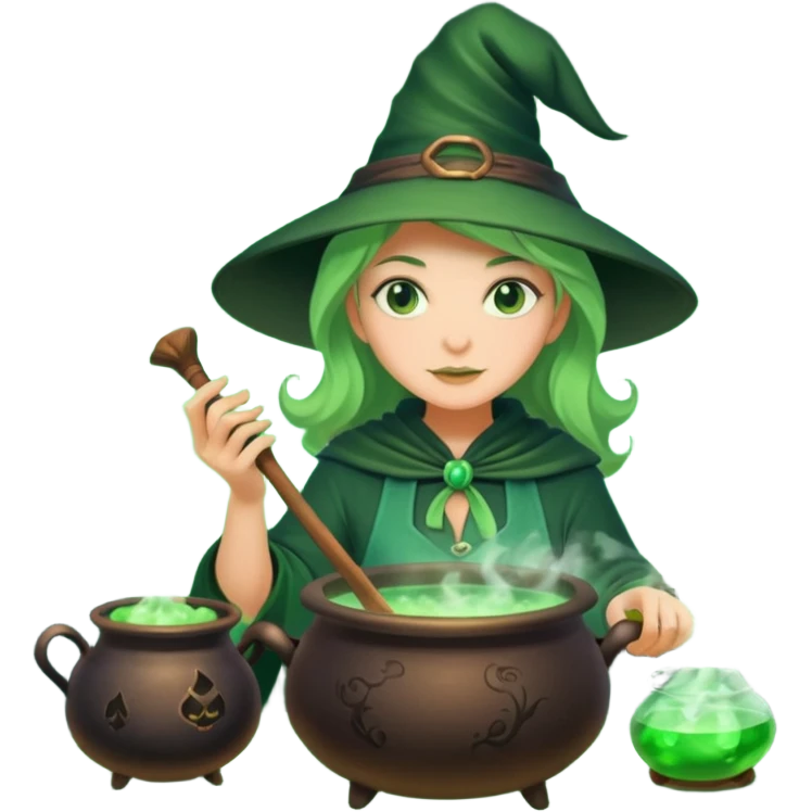 green witch cooking potion emoji
