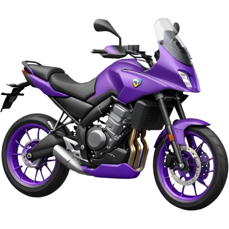 Créer un emoji copiable sur mon système iOS avec une moto mt07 noir mate / violet plus foncé que tu as et iridescent. le style de la mt07 doit être en sport. emoji