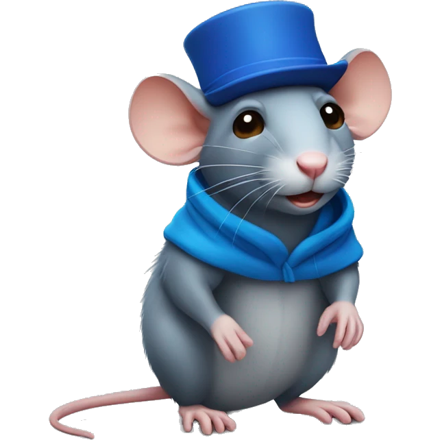Rat with a blue hat on  emoji