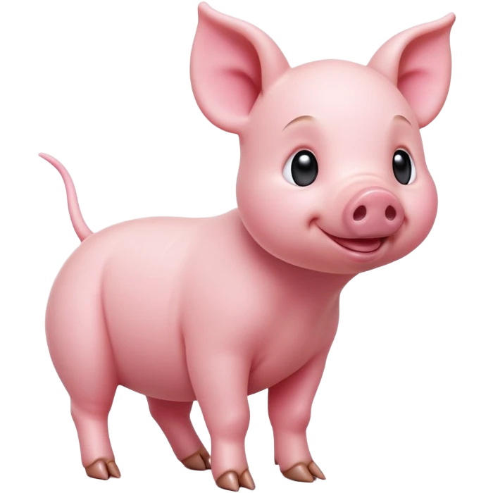 cinematic-[realistic piglet]-realistic-full-body-standing-emoji,-tail-flicking-lazily,-head-tilted-dramatically,-sleek-[pink]-skin,-simplified-yet-realistic-focused-features,-highly-detailed,-glowing-with-an-almost-sarcastic-glow emoji