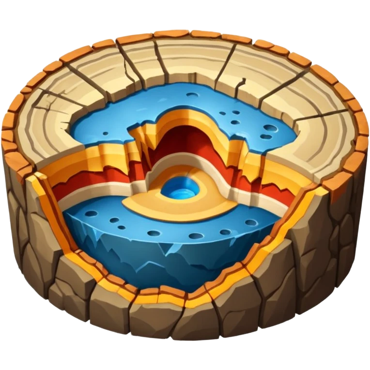 Earth's crust, mantle, and core emoji