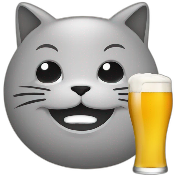Chat qui boit une bière  emoji