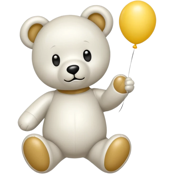 Niedliches gespenst in teddybärform mit einem luftballon in der hand emoji