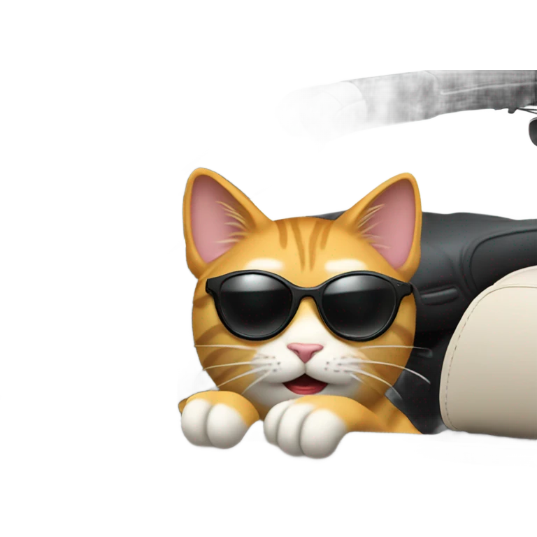 cat driving a convertible car emoji