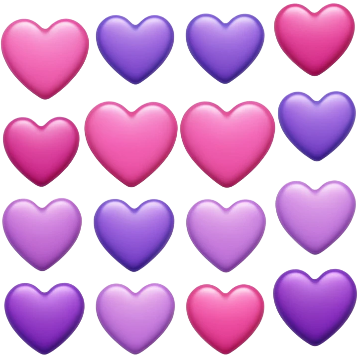 pink and purple hearts, pink and purple candy emoji
