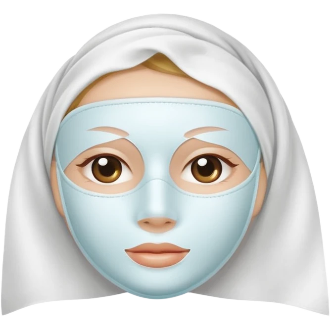 a white skincare beauty mask pack for face, made with cloth, without face emoji