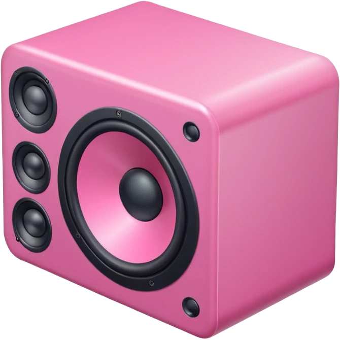 mac os icon pink audio speaker isometric emoji