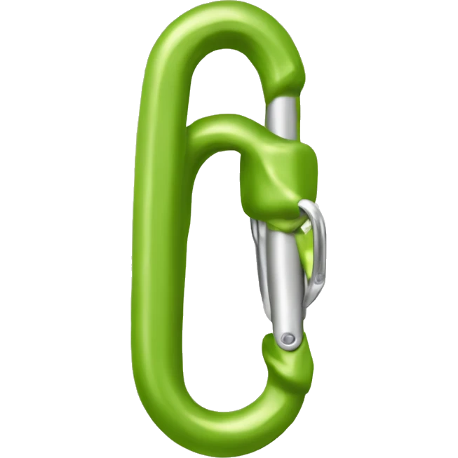 climbing carabiner realistic in pistachio color  emoji