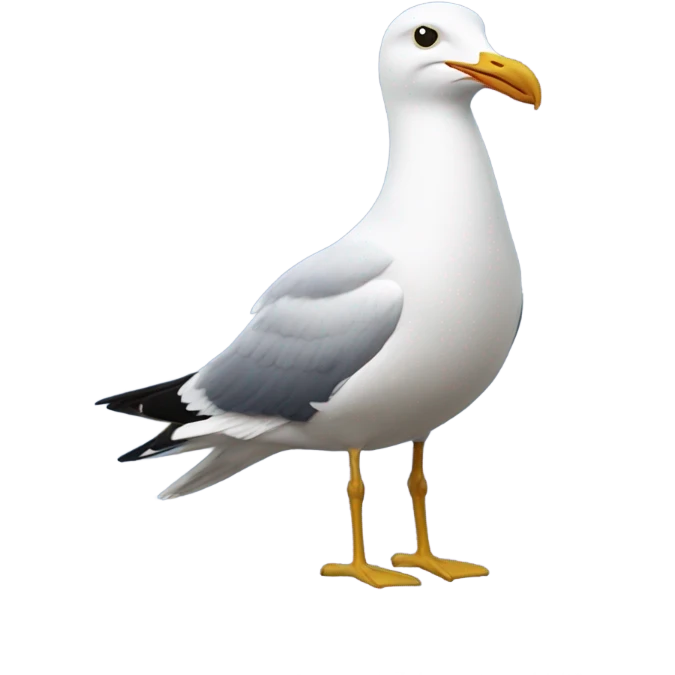 a seagull wearing a navy blue ball cap with G spelling on it  emoji