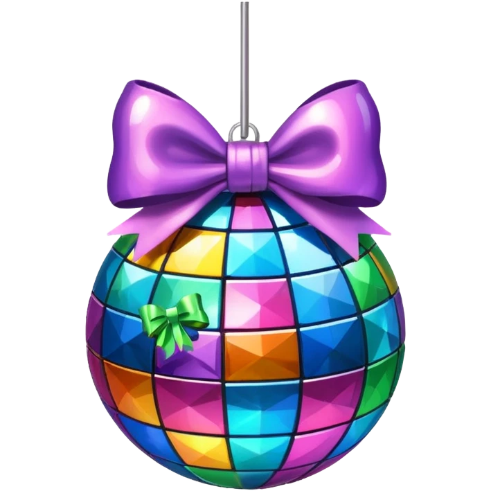 disco with a bow emoji