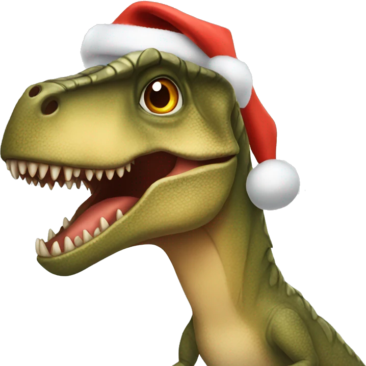 Cute T. rex with Christmas theme emoji