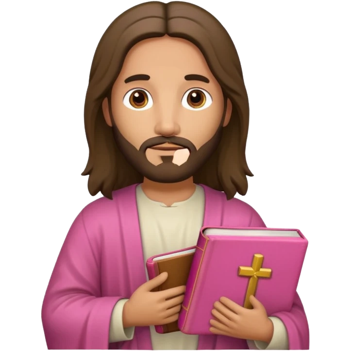 Jesus with a pink bible  emoji