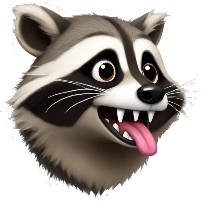Crazy Raccoon with tongue  emoji