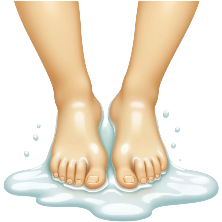 Foot covered in white liquid  emoji