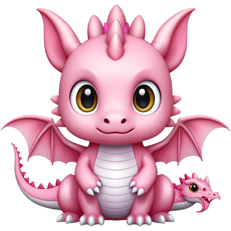 Cute light pink dragon, sanrio emoji