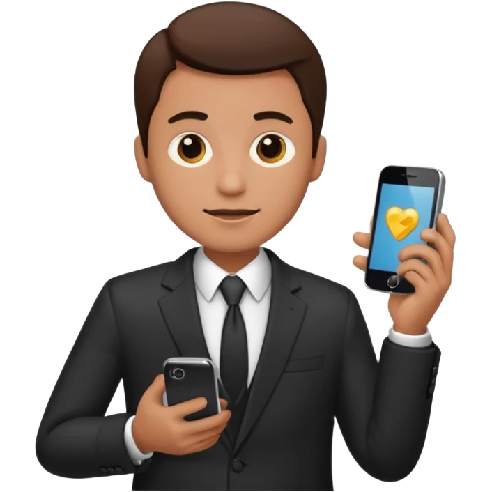 Un hombre de traje con celular  emoji