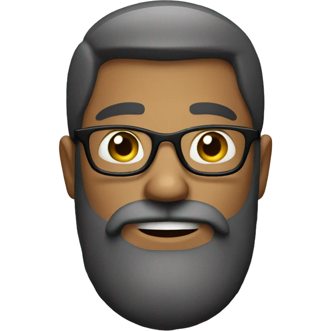 a man with glasses who look smart and have beard emoji