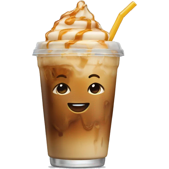 Iced coffee,with caramel  emoji