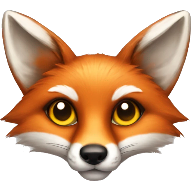 fox with sly eyes with a flower emoji
